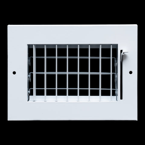 airgrilles 6"w x 4"h steel adjustable air supply grille register vent cover grill for sidewall and ceiling white outer dimensions: 7.75"w x 5.75"h for 6x4 duct opening hnd-adj-wh-6x4-v1