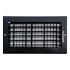 12"W x 6"H  Steel Adjustable Air Supply Grille | Register Vent Cover Grill for Sidewall and Ceiling | Black | Outer Dimensions: 13.75"W X 7.75"H for 12x6 Duct Opening