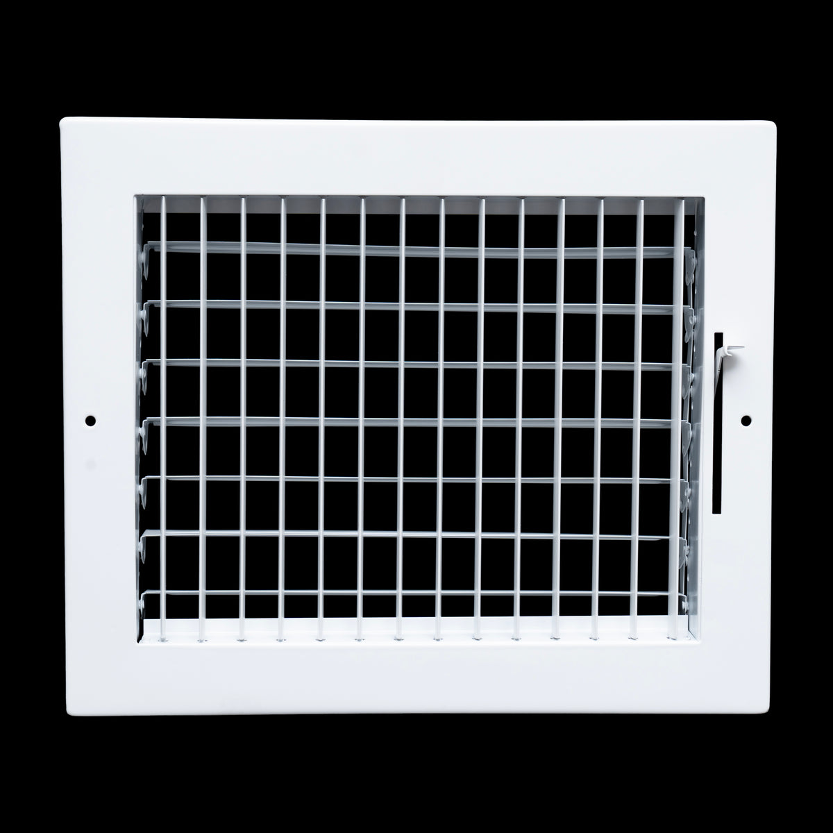 airgrilles 10"w x 8"h steel adjustable air supply grille - register vent cover grill for sidewall and ceiling - white - outer dimensions: 11.75"w x 9.75"h for 10x8 duct opening hnd-adj-wh-10x8-v1