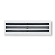 24 x 6-inch White Aluminum linear slot diffuser, front view