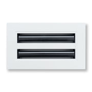 8 x 4-inch White Aluminum linear slot diffuser, front view