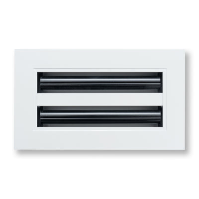 8x4 White Aluminum Linear 2-Slot Diffuser, Slim Modern AC Vent Cover for Wall, Ceiling & Floor