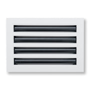 12 x 8-inch White Aluminum linear slot diffuser, front view