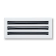 16 x 6-inch White Aluminum linear slot diffuser, front view