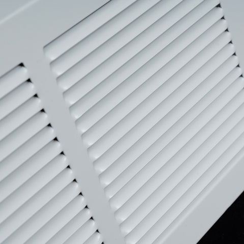 24"W x 6"H [Duct Opening] Steel Triangular Baseboard Return Air Grille | Air Register Vent Cover Grill | 3.75" Depth | White | Outer Dimensions: 25-3/4" x 6-5/8"