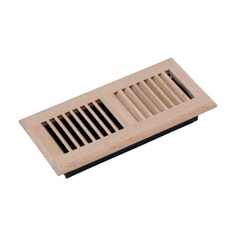 4"x12" Heavy Duty Steel Floor Register, Louvered Air Vent with Adjustable Damper | Oak | Out. Dim.: 5-3/4"W X 13-3/4"H