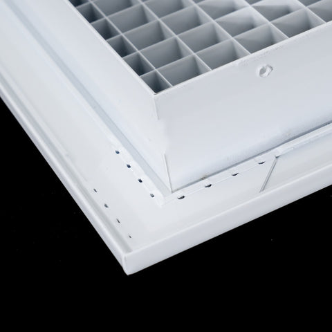 14" x 14" [Duct Opening] Aluminum Return Air Grille | Rust Proof Eggcrate Vent Cover Grill for Sidewall and Ceiling, White | Outer Dimensions: 15.75" X 15.75"