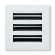 6 x 6-inch White Aluminum linear slot diffuser, front view