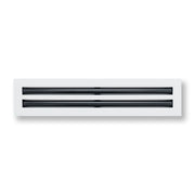 24 x 4-inch White Aluminum linear slot diffuser, front view