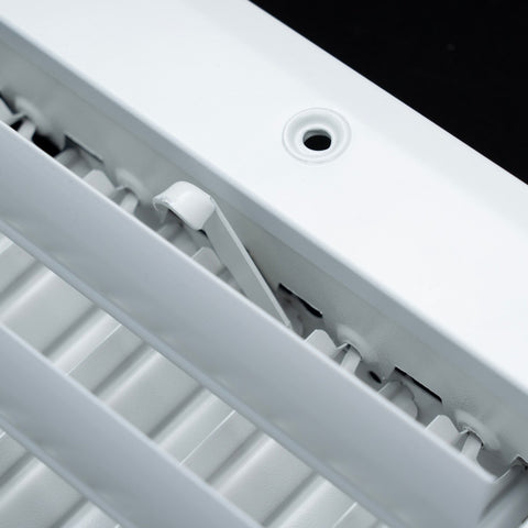 12x6 Aluminum 1-WAY Adjustable Air Supply Register for Sidewall and Ceiling | White | Outer Dimensions: 13-3/4"W X 7-3/4"H