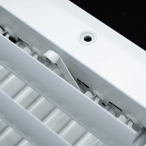 14"W x 6"H [Duct Opening] Aluminum 1-WAY Adjustable Air Supply Grille | Register Vent Cover Grill for Sidewall and Ceiling | White | Outer Dimensions: 15.75"W x 7.75"H