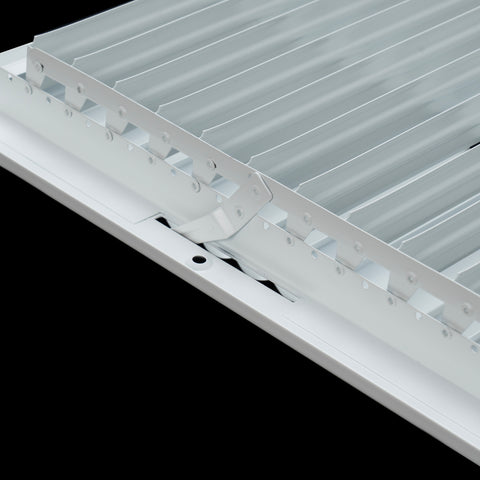 8"x4" 1-WAY Fixed Curved Blade Air Supply Diffuser | White | Outer Dimension: 9-3/4"W X 5-3/4"H