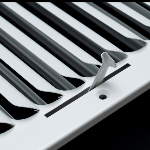 12"x12" 1-WAY Fixed Curved Blade Air Supply Diffuser | White | Outer Dimension: 13-3/4"W X 13-3/4"H