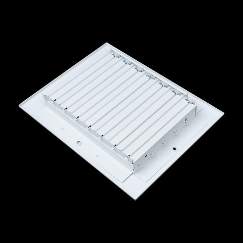 Fits 12x8 Duct Opening Aluminum 1-Way Adjustable Air Supply Grille by Handua | Curved Blade Register Vent Cover for Sidewall & Ceiling | White | Outer Size: 13.75" X 9.75"