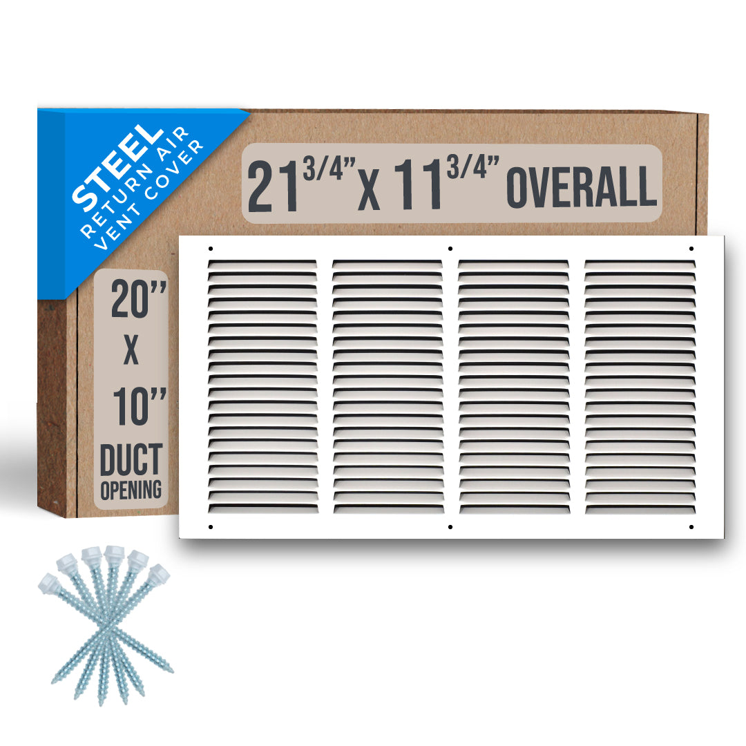 Handua Steel Return Air Grille | Vent Cover Grill for Sidewall and Ceiling, White