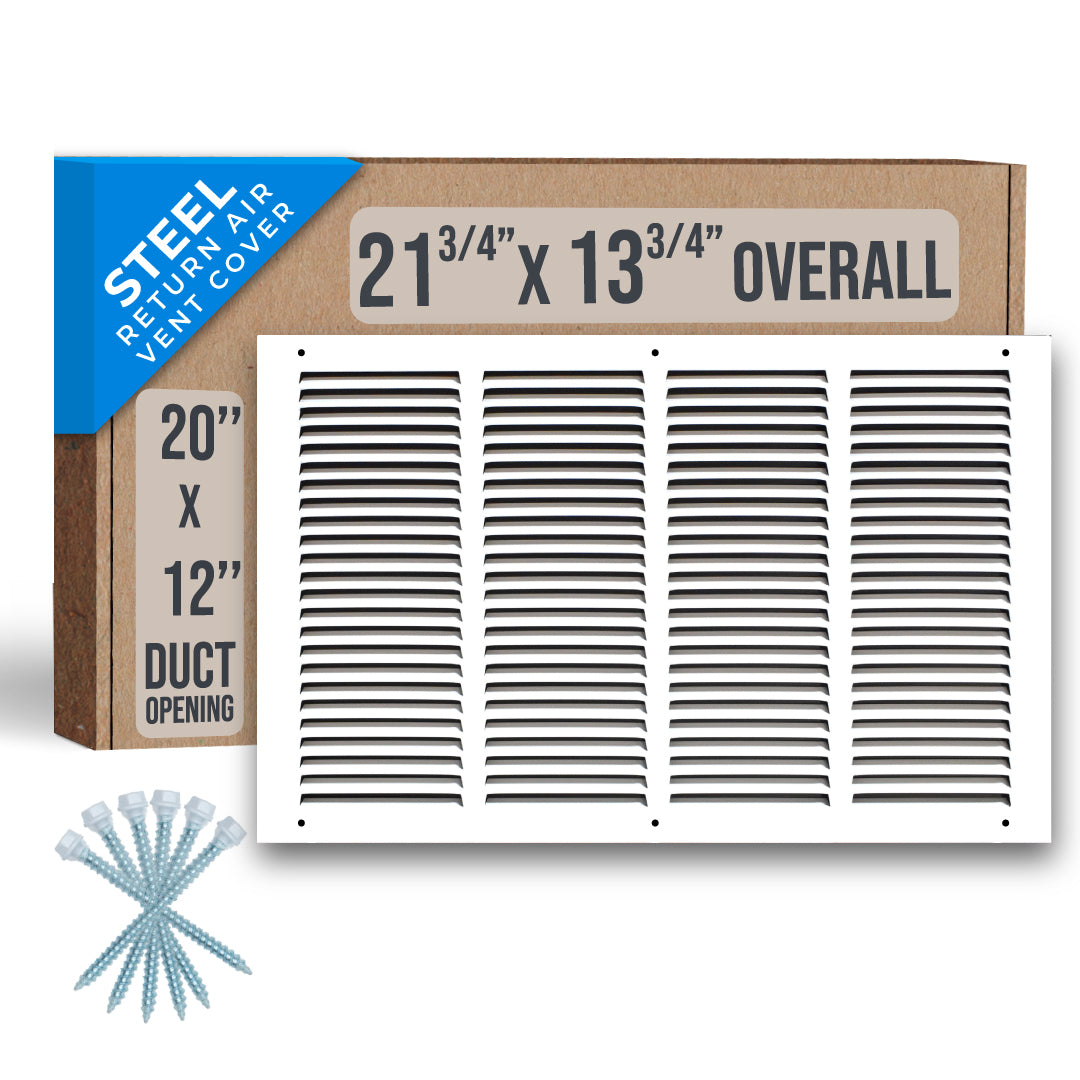 Handua Steel Return Air Grille | Vent Cover Grill for Sidewall and Ceiling, White