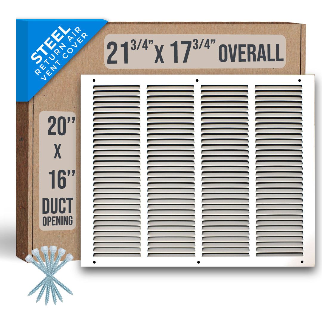 Handua Steel Return Air Grille | Vent Cover Grill for Sidewall and Ceiling, White