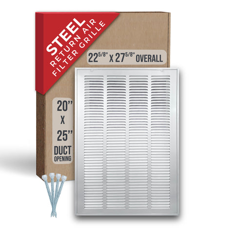 Handua HVAC Steel Return Air Filter Grille [Removable Face Door] for 1-inch Filters Vent Cover Grill for 1-inch Filter, White