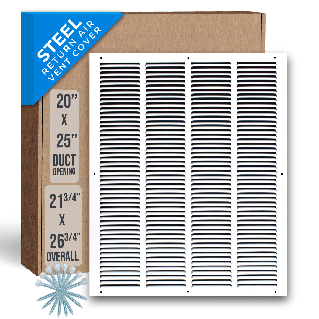 Handua Steel Return Air Grille | Vent Cover Grill for Sidewall and Ceiling, White