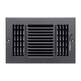 Fits 10x4 Duct Opening 3 Way Steel Air Supply Diffuser | Register Vent Cover Grille for Sidewall and Ceiling | Black | Outer Dimensions: 11.75" X 5.75"