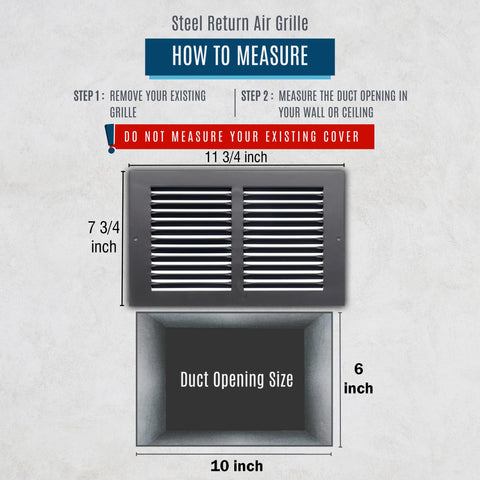 Steel Return Air Grille HVAC Duct Cover Grill White - Many Size Options