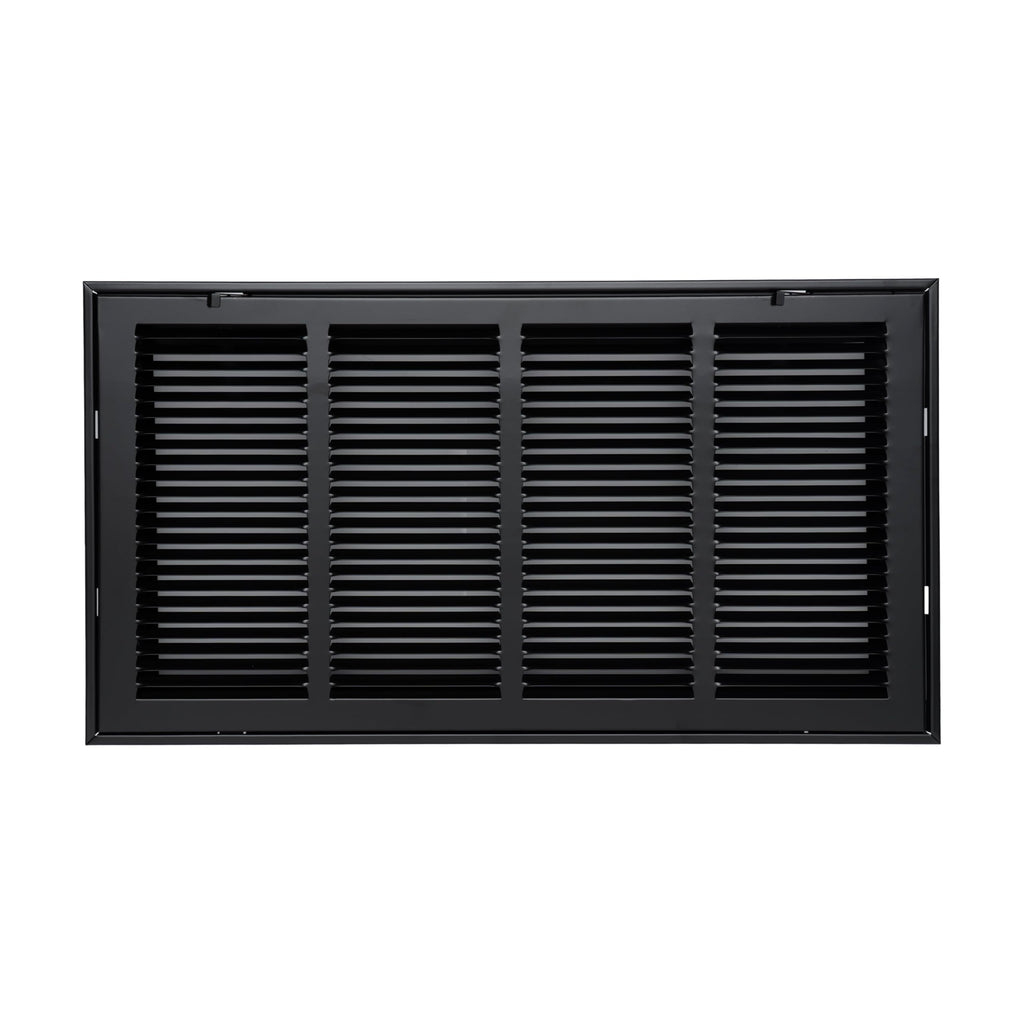 24"x12" Steel Return Air Filter Grille | Removable Door for 1" Filters | Black HVAC Vent Cover | Out. Dim.: 26-5/8"W X 14-5/8"H