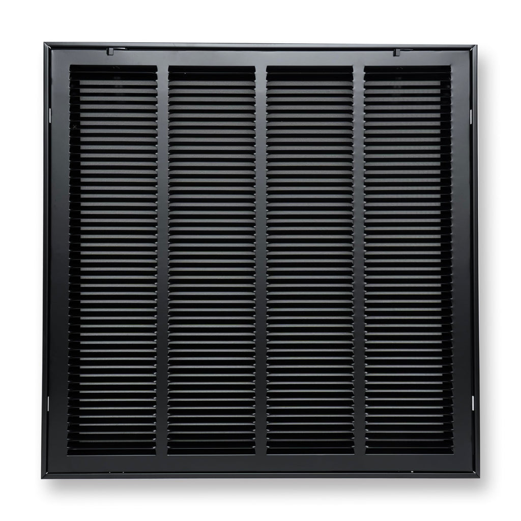 24"x24" Steel Return Air Filter Grille | Removable Door for 1" Filters | Black HVAC Vent Cover | Out. Dim.: 26-5/8"W X 26-5/8"H