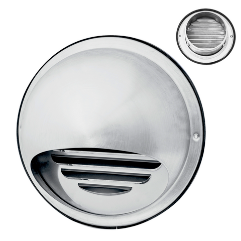 6" Stainless Steel Round Dryer Vent Cover with Hood and Rubber Seal, Weatherproof Exterior Wall Exhaust Vent