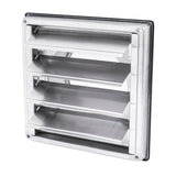 6" Stainless Steel Square Dryer Vent Cover with Moving Lamella, Weatherproof Exterior Wall Exhaust Vent