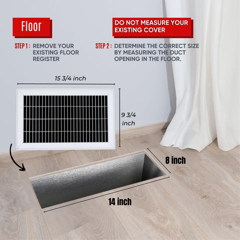 Return Air Floor Grille | Vent Cover Grill for Floor | Heavy Duty | Brown-White