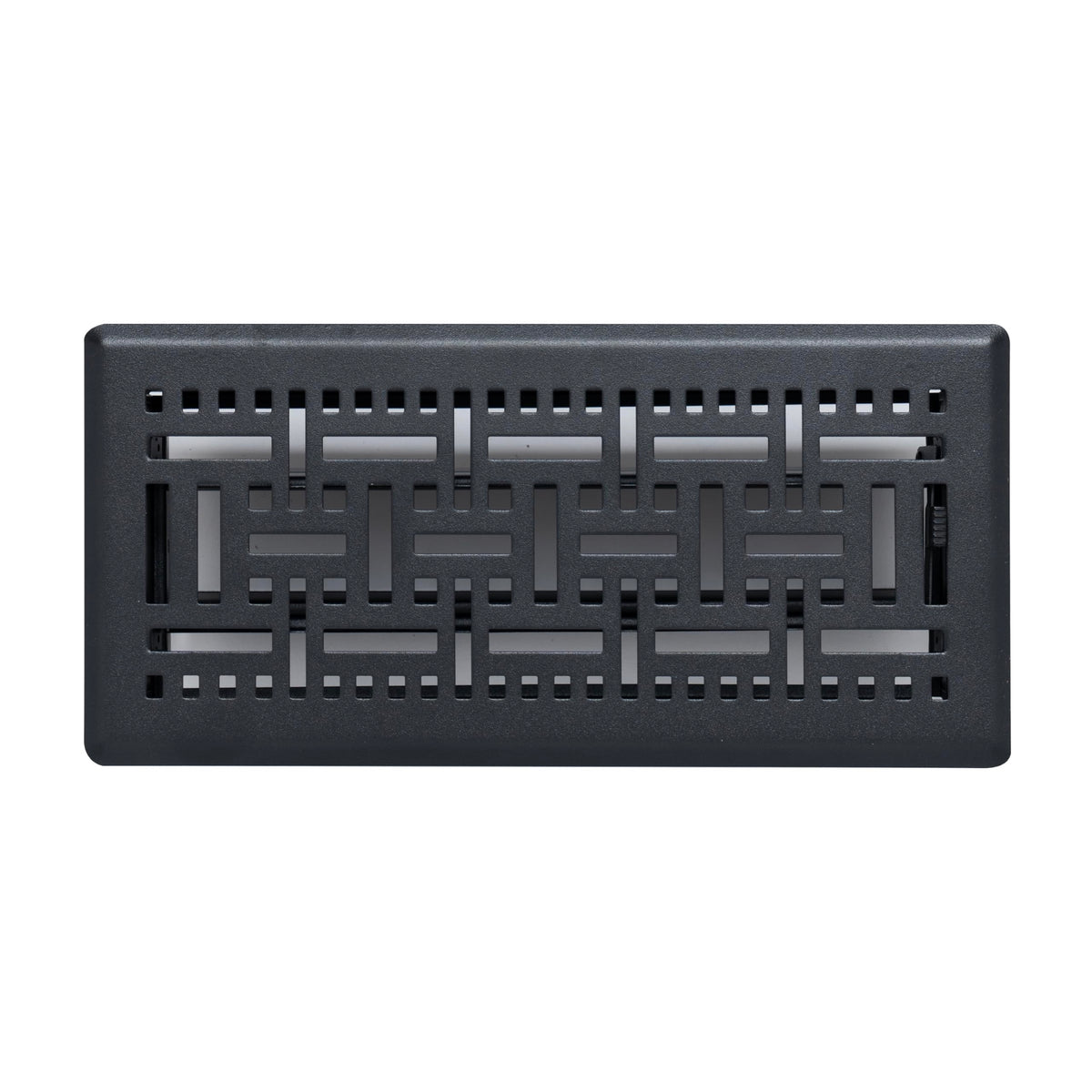 Fits 4x10 and 10x4 Duct Opening | Decorative Floor Register with BasketWeave Design by Handua | Heavy Duty Walkable Design with Damper | Floor Vent Grille | Easy Adjust Air Supply Lever | Matte Black