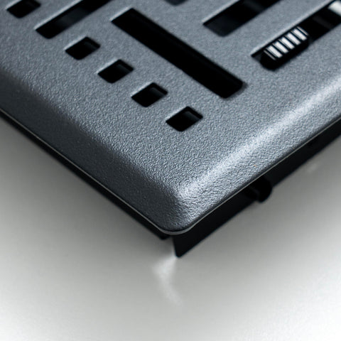 Fits 4x10 and 10x4 Duct Opening | Decorative Floor Register with BasketWeave Design by Handua | Heavy Duty Walkable Design with Damper | Floor Vent Grille | Easy Adjust Air Supply Lever | Matte Black