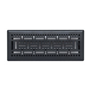 4 x 12-inch Matte Black Steel decorative floor register, front view