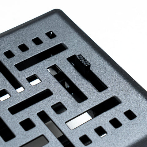 Fits 4x12 and 12x4 Duct Opening | Decorative Floor Register with BasketWeave Design by Handua | Heavy Duty Walkable Design with Damper | Floor Vent Grille | Easy Adjust Air Supply Lever | Matte Black