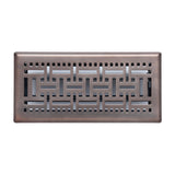 4"x10" Heavy Duty Steel Floor Register, Louvered Air Vent with Adjustable Damper | Bronze | Out. Dim.: 5-3/4"W X 11-1/2"H