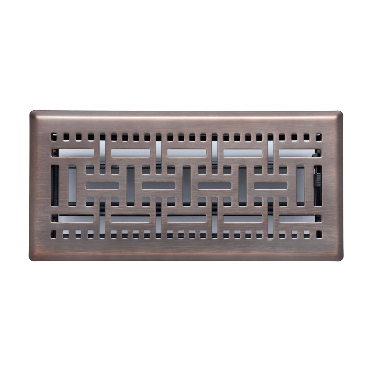 Fits 4x10 and 10x4 Duct Opening | Decorative Floor Register with BasketWeave Design by Handua | Heavy Duty Walkable Design with Damper | Floor Vent Grille | Easy to Adjust Air Supply Lever | Bronze
