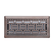 4 x 10-inch Bronze Steel decorative floor register, front view