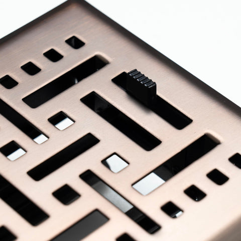 Fits 4x10 and 10x4 Duct Opening | Decorative Floor Register with BasketWeave Design by Handua | Heavy Duty Walkable Design with Damper | Floor Vent Grille | Easy to Adjust Air Supply Lever | Bronze