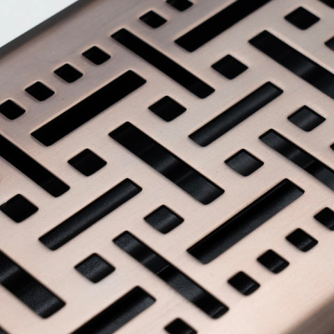 Fits 4x10 and 10x4 Duct Opening | Decorative Floor Register with BasketWeave Design by Handua | Heavy Duty Walkable Design with Damper | Floor Vent Grille | Easy to Adjust Air Supply Lever | Bronze