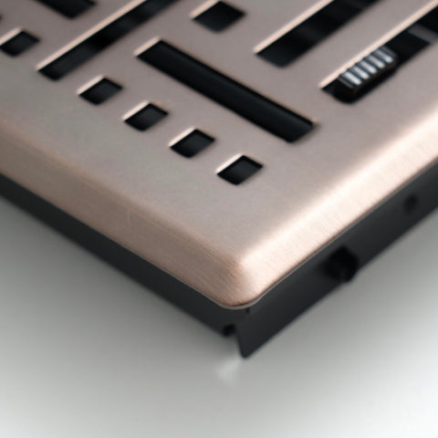 Fits 4x10 and 10x4 Duct Opening | Decorative Floor Register with BasketWeave Design by Handua | Heavy Duty Walkable Design with Damper | Floor Vent Grille | Easy to Adjust Air Supply Lever | Bronze