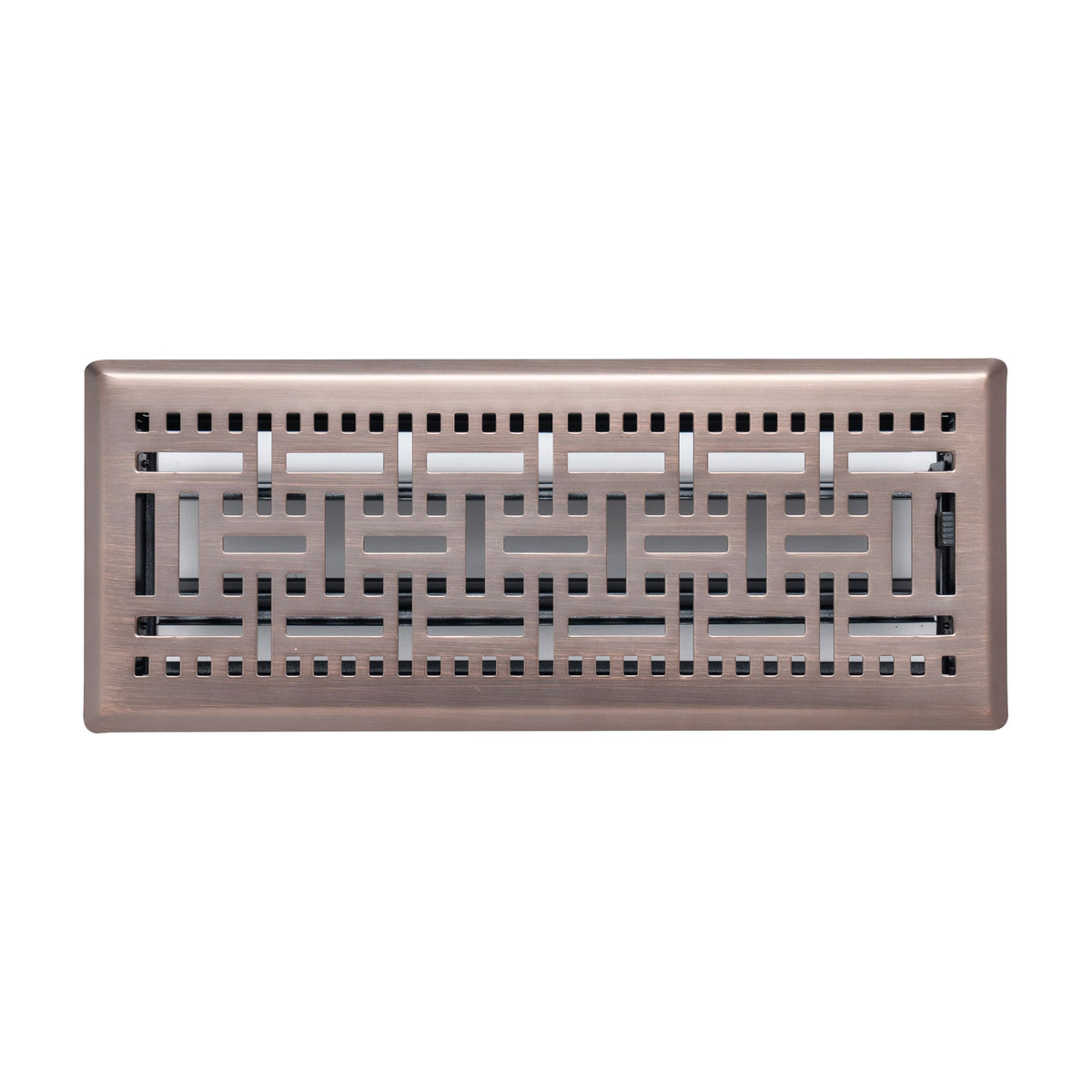 Fits 4x12 and 12x4 Duct Opening | Decorative Floor Register with BasketWeave Design by Handua | Heavy Duty Walkable Design with Damper | Floor Vent Grille | Easy to Adjust Air Supply Lever | Bronze