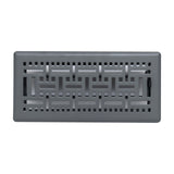 4"x10" Heavy Duty Steel Floor Register, Louvered Air Vent with Adjustable Damper | Dark Gray | Out. Dim.: 5-3/4"W X 11-1/2"H