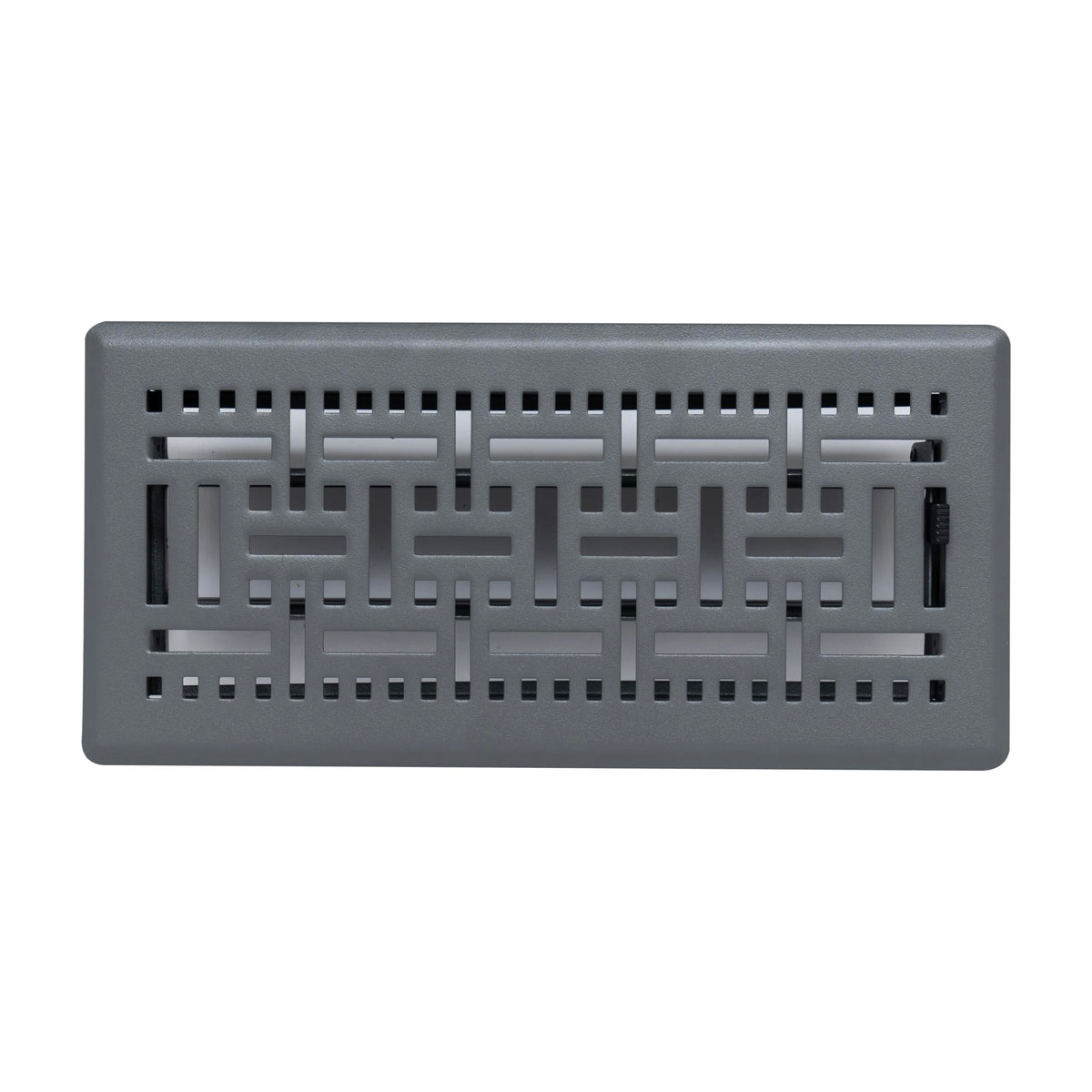 Fits 4x10 and 10x4 Duct Opening | Decorative Floor Register with BasketWeave Design by Handua | Heavy Duty Walkable Design with Damper | Floor Vent Grille | Easy to Adjust Air Supply Lever | Dark Gray