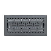 4 x 10-inch Dark Gray Steel decorative floor register, front view