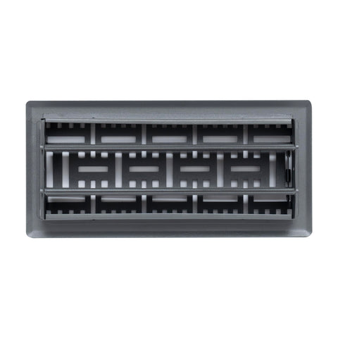 Fits 4x10 and 10x4 Duct Opening | Decorative Floor Register with BasketWeave Design by Handua | Heavy Duty Walkable Design with Damper | Floor Vent Grille | Easy to Adjust Air Supply Lever | Dark Gray