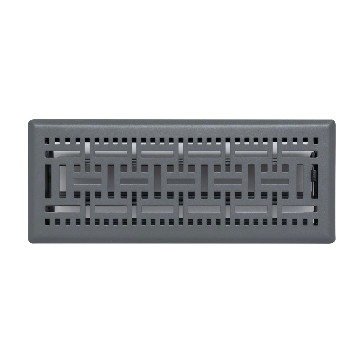 Fits 4x12 and 12x4 Duct Opening | Decorative Floor Register with BasketWeave Design by Handua | Heavy Duty Walkable Design with Damper | Floor Vent Grille | Easy to Adjust Air Supply Lever | Dark Gray