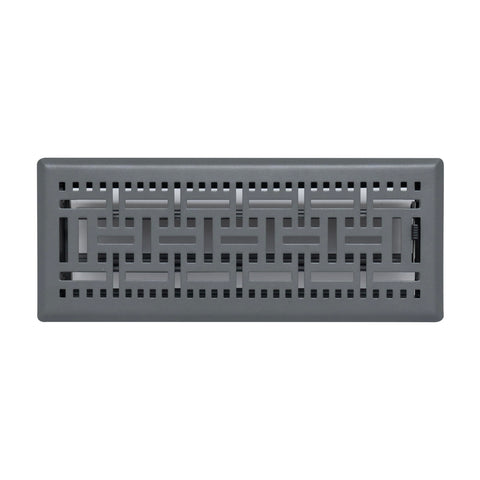 Fits 4x12 and 12x4 Duct Opening | Decorative Floor Register with BasketWeave Design by Handua | Heavy Duty Walkable Design with Damper | Floor Vent Grille | Easy to Adjust Air Supply Lever | Dark Gray