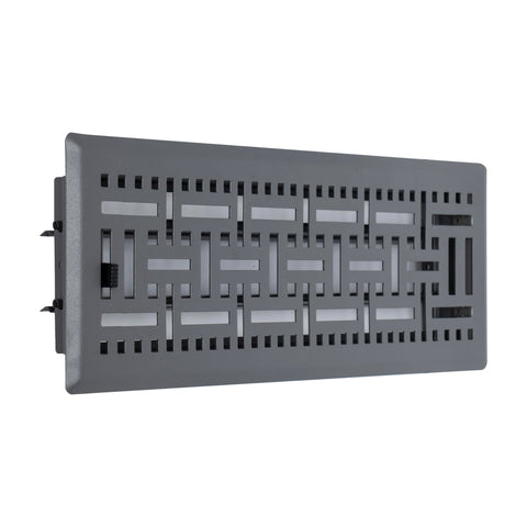 Fits 4x12 and 12x4 Duct Opening | Decorative Floor Register with BasketWeave Design by Handua | Heavy Duty Walkable Design with Damper | Floor Vent Grille | Easy to Adjust Air Supply Lever | Dark Gray