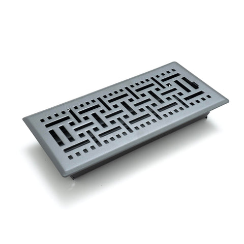 Fits 4x12 and 12x4 Duct Opening | Decorative Floor Register with BasketWeave Design by Handua | Heavy Duty Walkable Design with Damper | Floor Vent Grille | Easy to Adjust Air Supply Lever | Dark Gray
