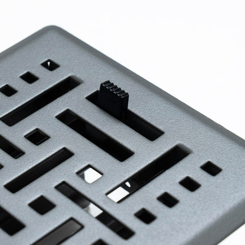 Fits 4x12 and 12x4 Duct Opening | Decorative Floor Register with BasketWeave Design by Handua | Heavy Duty Walkable Design with Damper | Floor Vent Grille | Easy to Adjust Air Supply Lever | Dark Gray